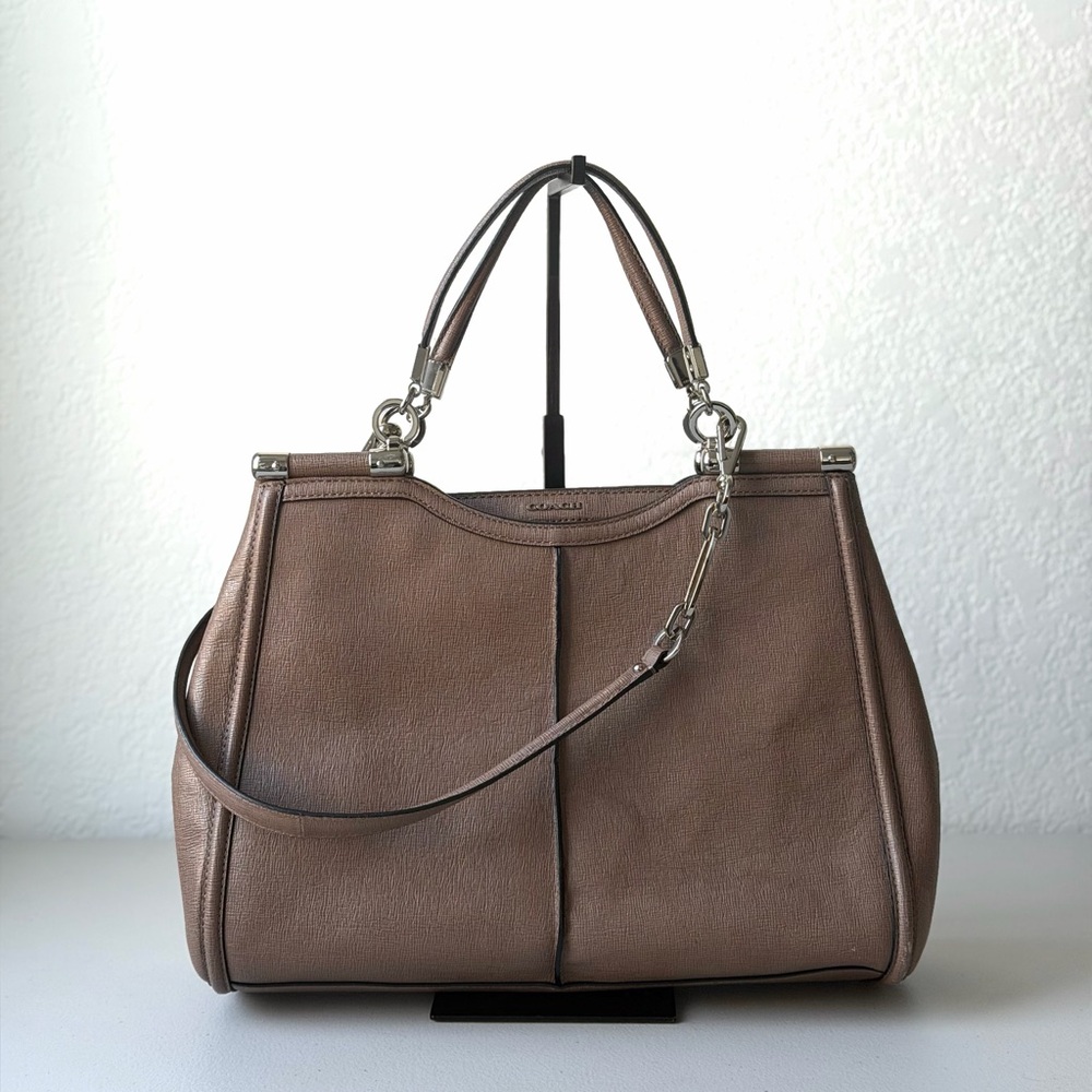 Coach Tan Madison Caroline Satchel Bag.